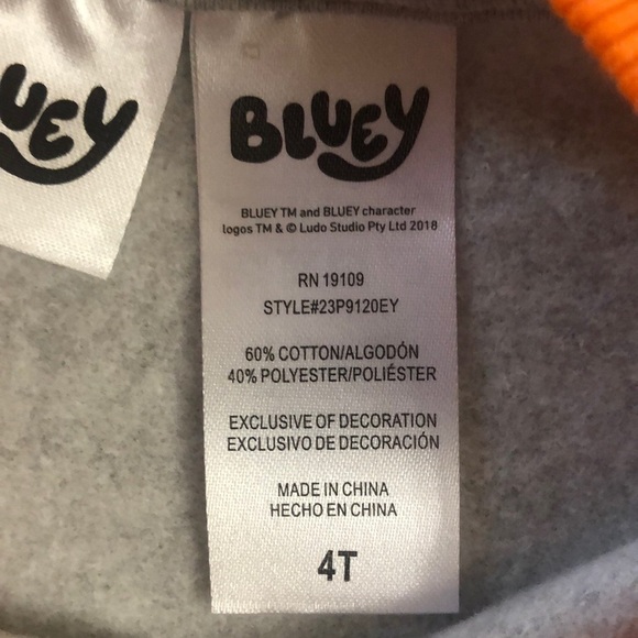 MOOSE Toddler Boys Bluey Bingo Halloween Fleece Sweatshirt and Bottom Set Grey 4 - Picture 12 of 16